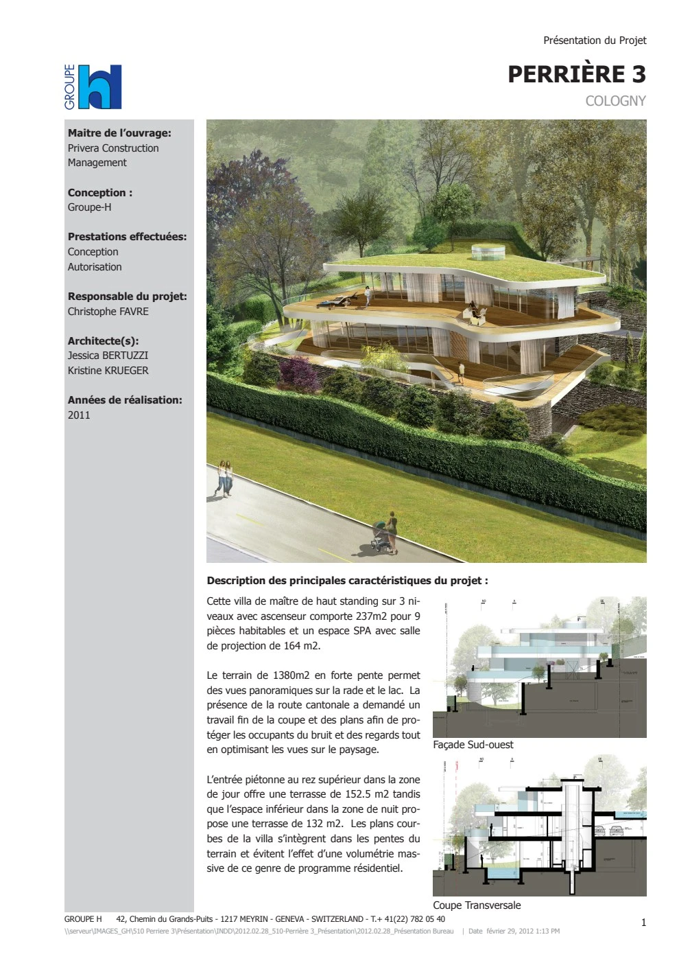 Perrière 3 — villa à Cologny